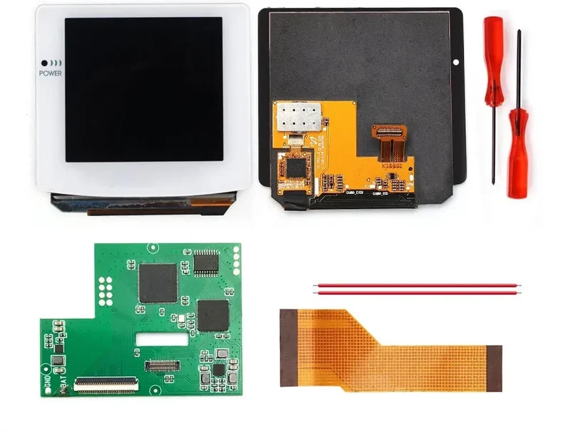 Écran AMOLED laminé Game Boy Color — Hispeedido, tactile et menu OSD