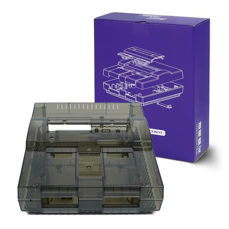 Coque transparente SNES version américaine — BitFunx, remplacement complet