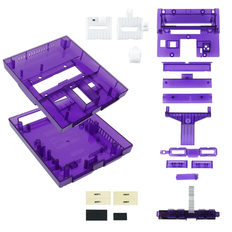 Coque transparente SNES version américaine — BitFunx, remplacement complet