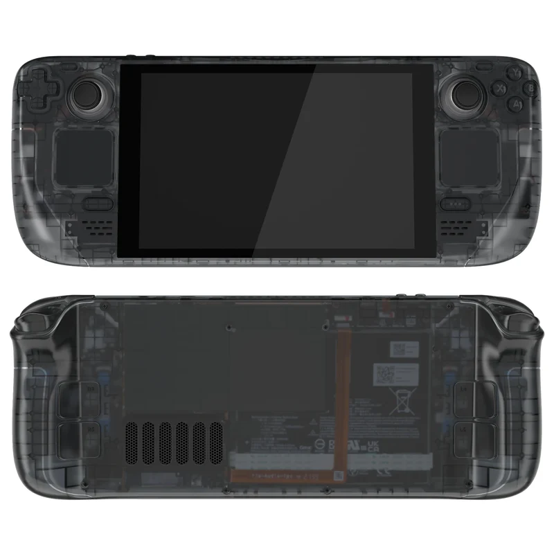 Coque complète Steam Deck LCD eXtremeRate — translucide, boutons inclus