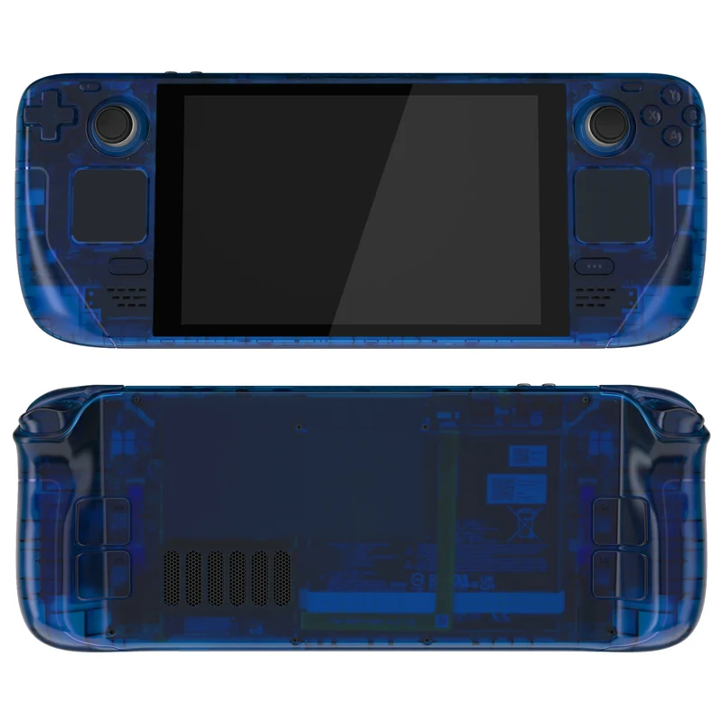Coque complète Steam Deck LCD eXtremeRate — translucide, boutons inclus