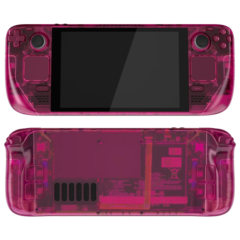 Coque complète Steam Deck LCD eXtremeRate — translucide, boutons inclus