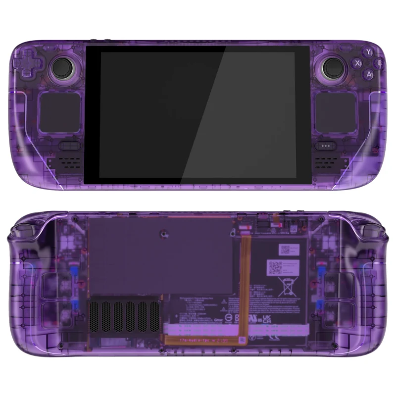 Coque complète Steam Deck LCD eXtremeRate — translucide, boutons inclus