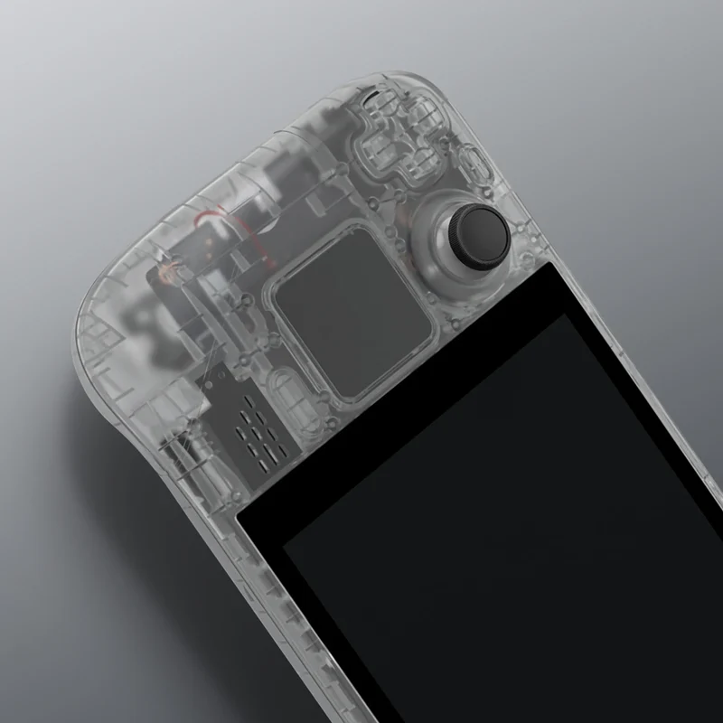 Coque complète Steam Deck LCD eXtremeRate — translucide, boutons inclus