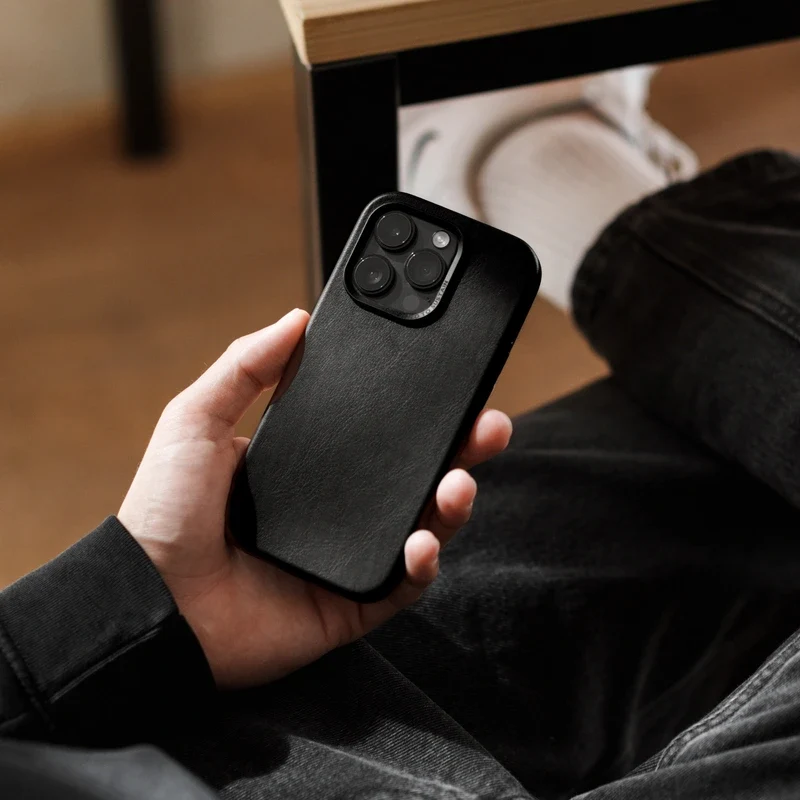 iPhone 13 Pro étui en cuir Vegan