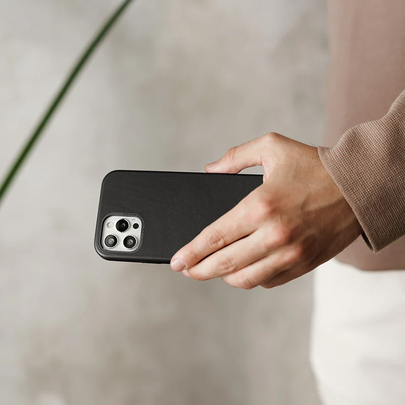 iPhone 12 / 12 Pro étui en cuir Vegan