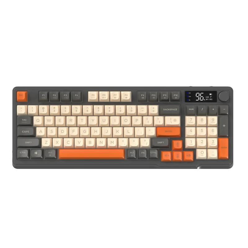 Clavier Gamer Sans Fil Noir Orange Qwerty