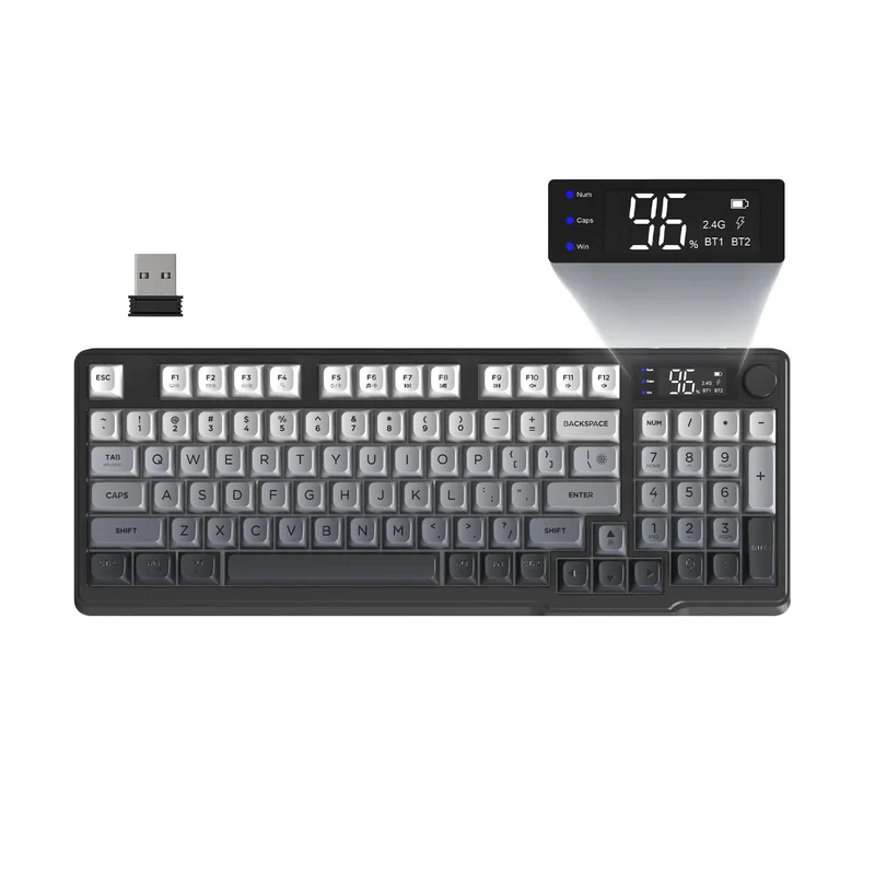 Clavier Gamer Sans Fil Noir Blanc Dégradé Qwerty