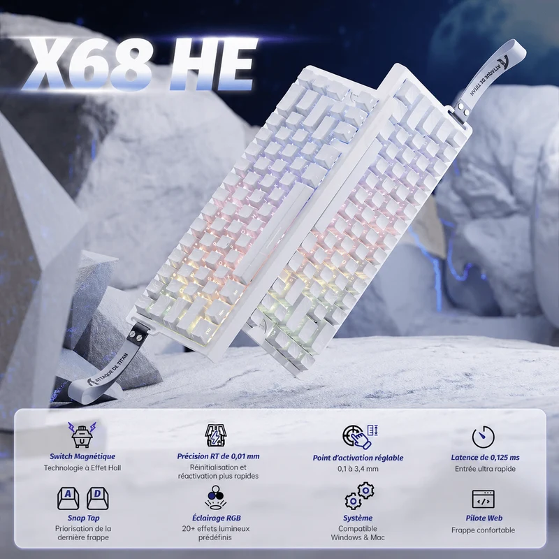 Clavier Gamer RGB Design Noir