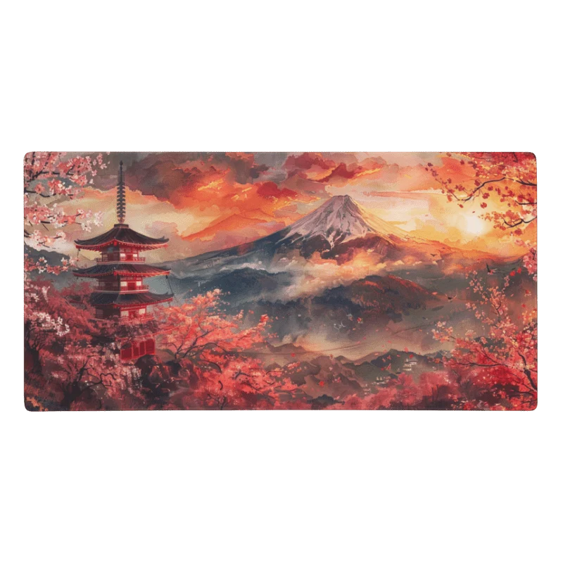Tapis De Souris Japonais Aquarelle Mont Fuji