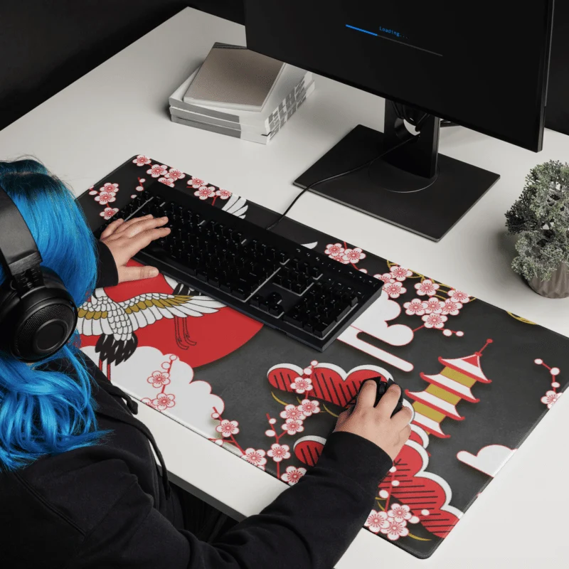Tapis De Souris Japonais Grues Sakura