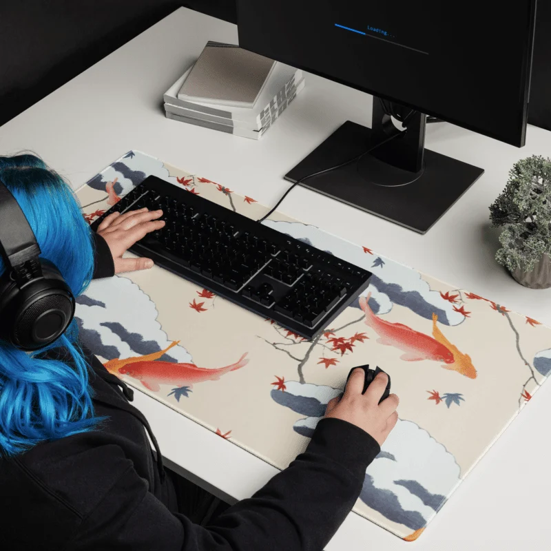 Tapis De Souris Japonais Carpes Koï Traditionnel