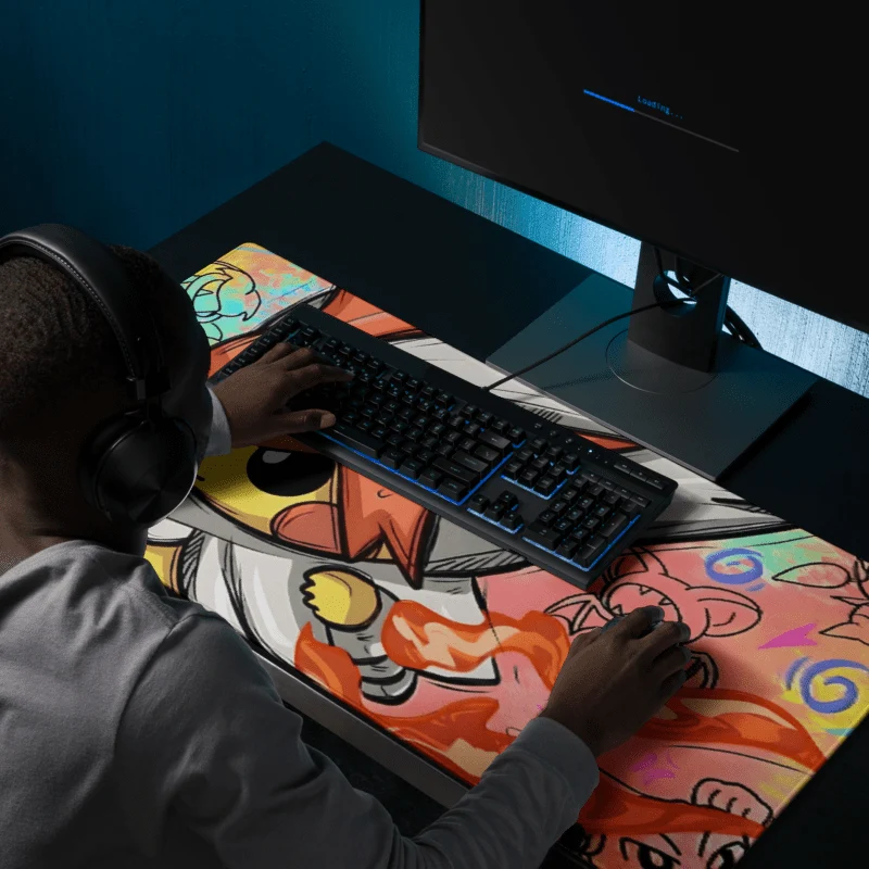 Tapis De Souris Gamer Guerrier Feu