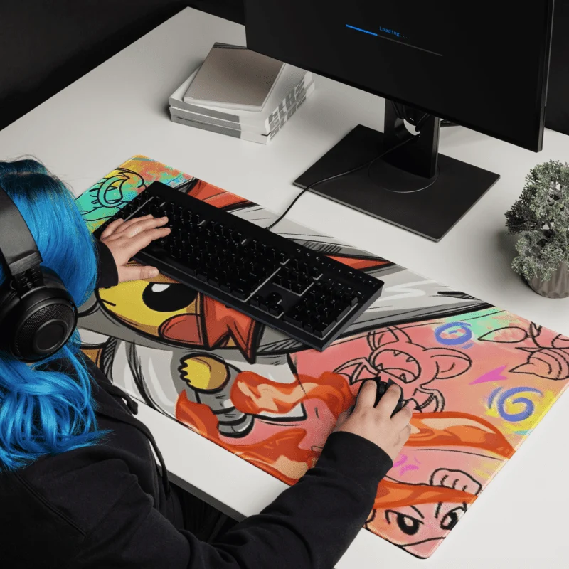 Tapis De Souris Gamer Guerrier Feu