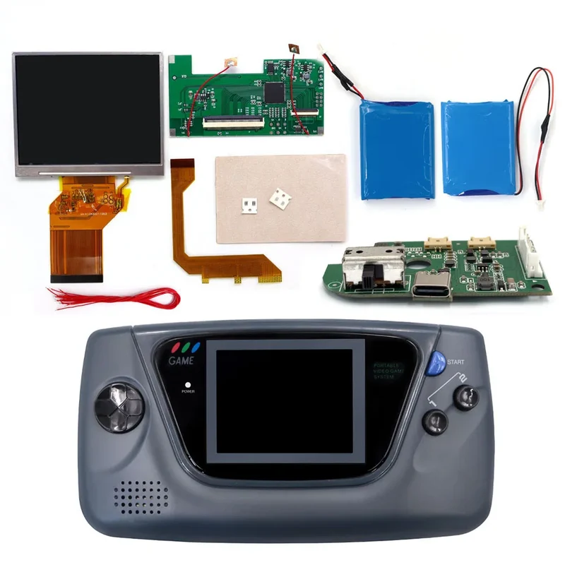 Kit écran rétroéclairé Hispeedido pour Game Gear — 3,5 pouces, 8 modes de couleur