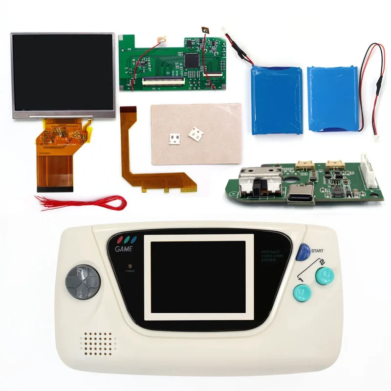 Kit écran rétroéclairé Hispeedido pour Game Gear — 3,5 pouces, 8 modes de couleur