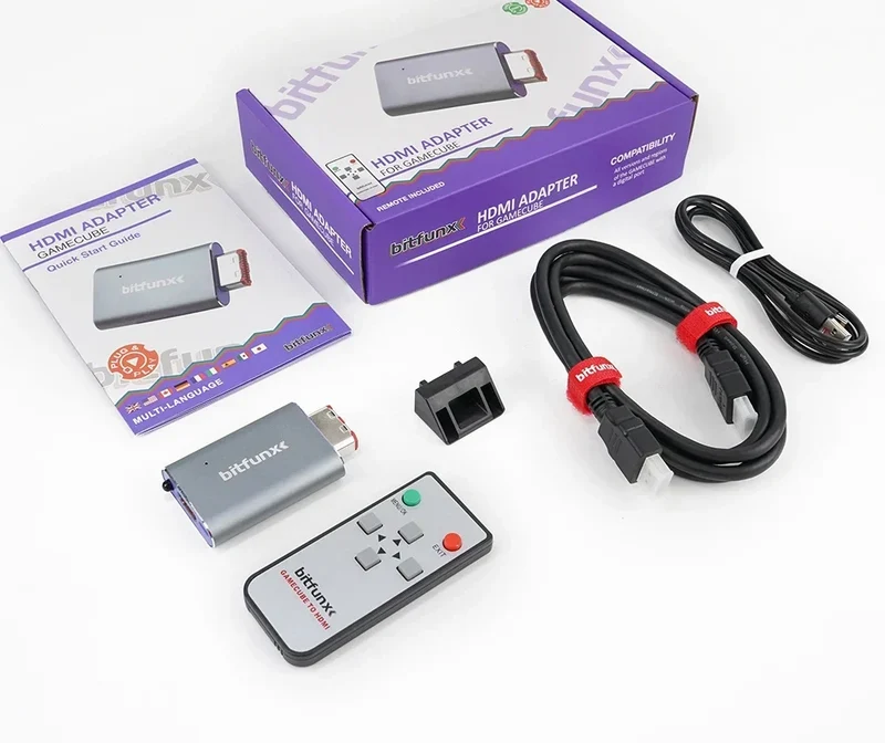 Adaptateur HDMI GameCube DOL-001 — BitFunx GCVideo sur prise Digital AV