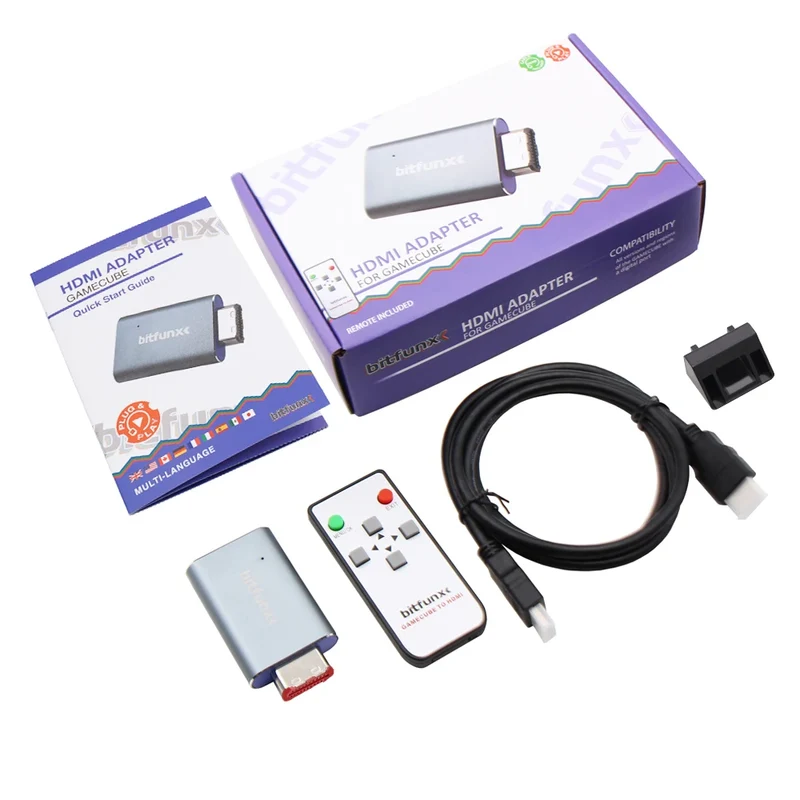Adaptateur HDMI GameCube DOL-001 — BitFunx GCVideo sur prise Digital AV