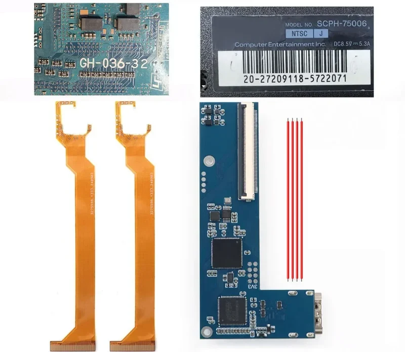 Kit HDMI interne PS2 Slim — 480p et 1080p, cartes GH-032 à GH-062