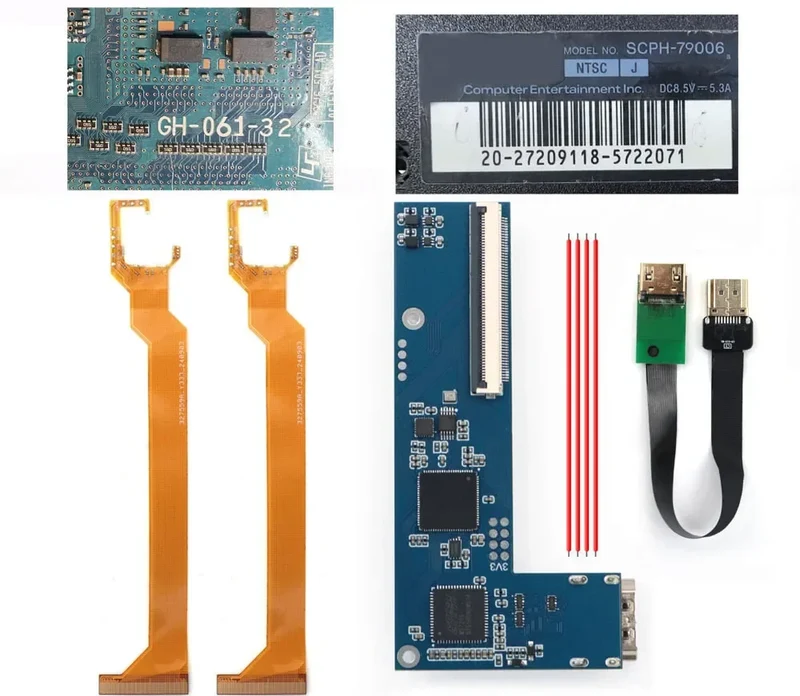 Kit HDMI interne PS2 Slim — 480p et 1080p, cartes GH-032 à GH-062