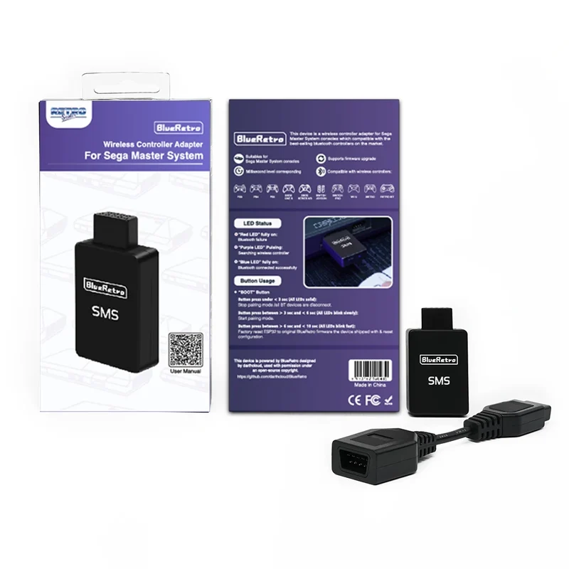 Adaptateur BlueRetro Master System — manettes Bluetooth sans fil