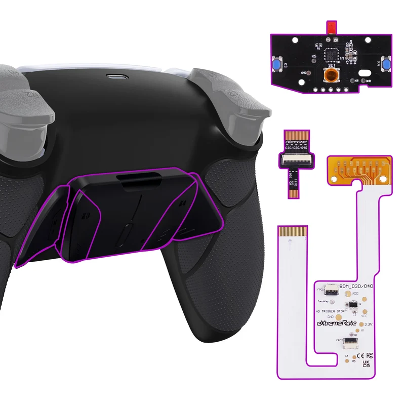 Kit eXtremeRate RISE4 V3 pour manette PS5 — 4 boutons arrière programmables