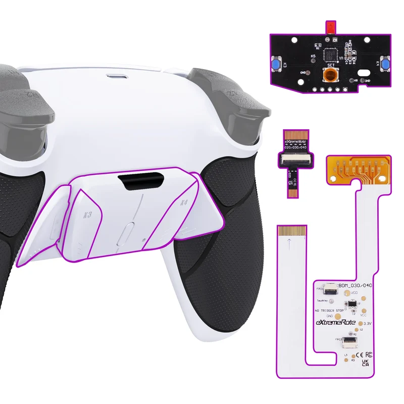 Kit eXtremeRate RISE4 V3 pour manette PS5 — 4 boutons arrière programmables