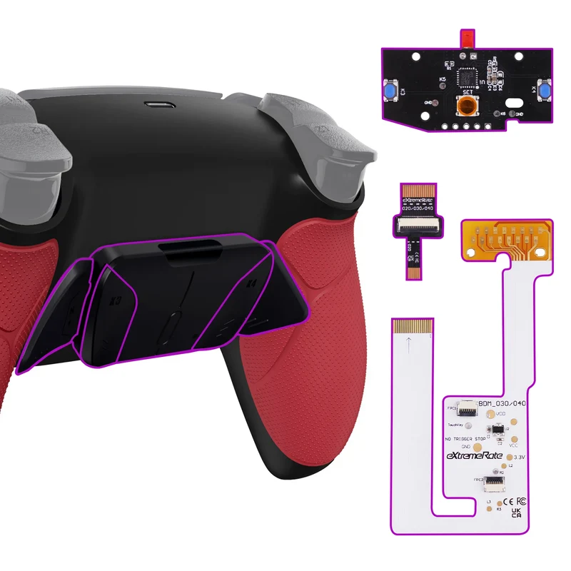 Kit eXtremeRate RISE4 V3 pour manette PS5 — 4 boutons arrière programmables