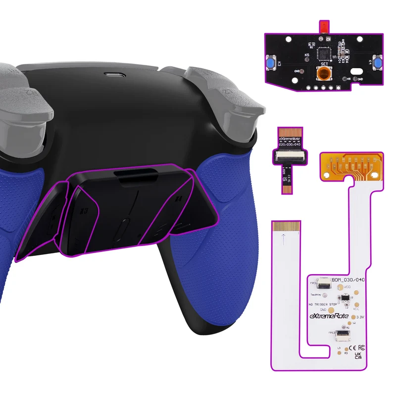Kit eXtremeRate RISE4 V3 pour manette PS5 — 4 boutons arrière programmables