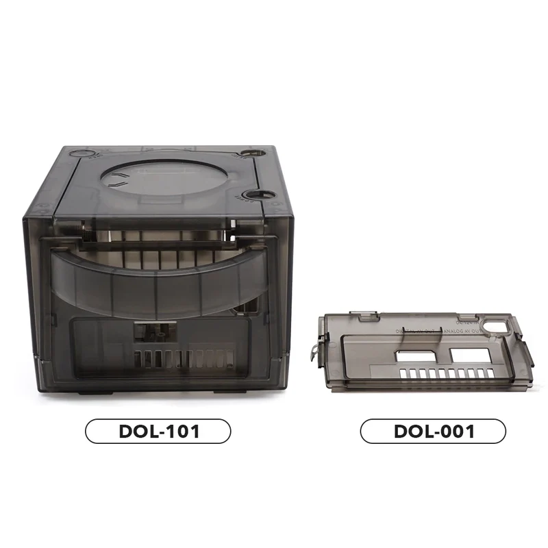 Coque transparente pour GameCube — DOL-001 et DOL-101, coque Game Boy Player en option