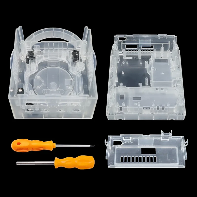 Coque transparente pour GameCube — DOL-001 et DOL-101, coque Game Boy Player en option