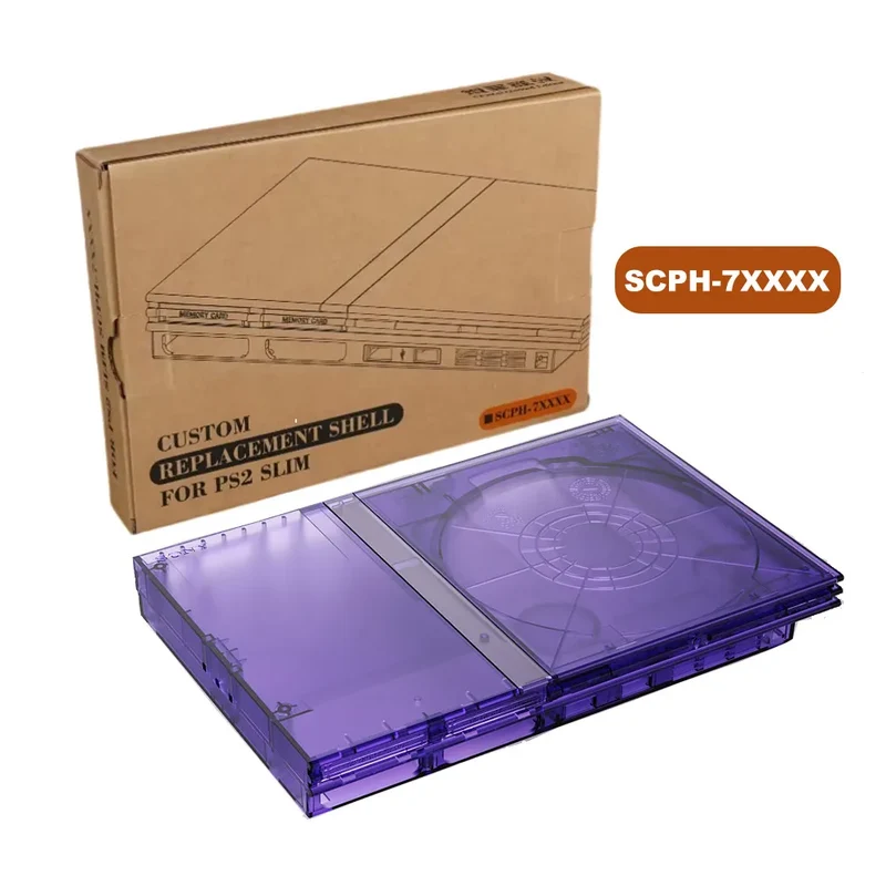 Coque translucide pour PS2 Slim — séries SCPH-7xxxx ou SCPH-9xxxx