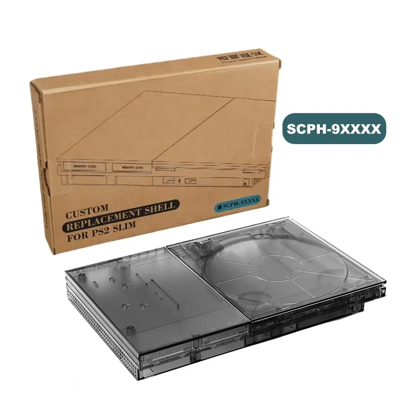 Coque translucide pour PS2 Slim — séries SCPH-7xxxx ou SCPH-9xxxx