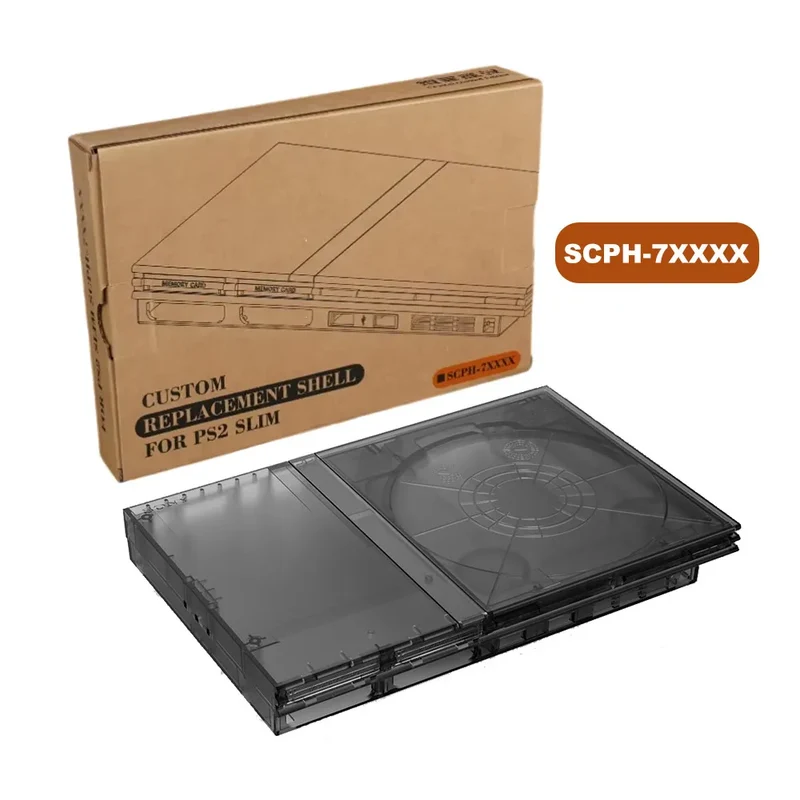 Coque translucide pour PS2 Slim — séries SCPH-7xxxx ou SCPH-9xxxx