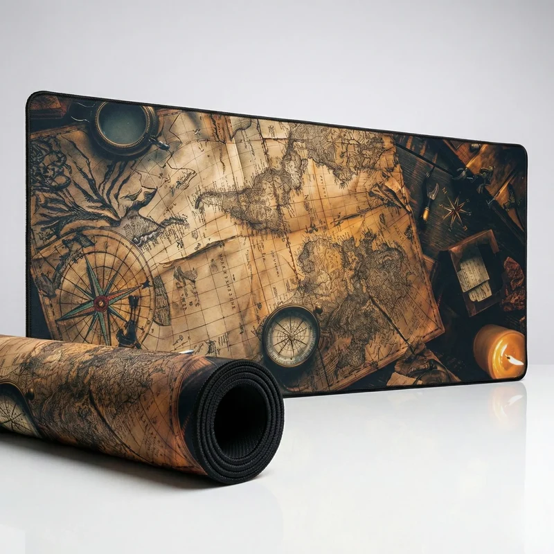 XXL Fantasy Mouse Pad — Legendary Cartography and Compasses | PopMyPad