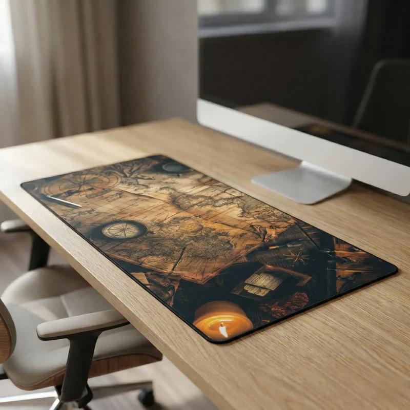 XXL Fantasy Mouse Pad — Legendary Cartography and Compasses | PopMyPad