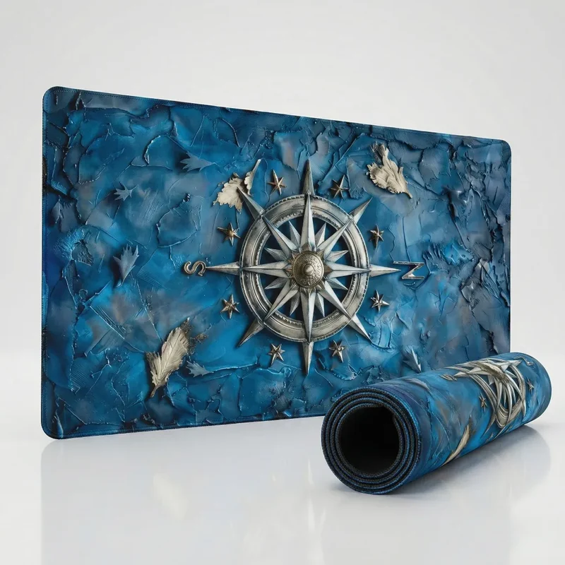 XXL Fantasy Mouse Pad — Boreal Odyssey, Compass Rose | PopMyPad