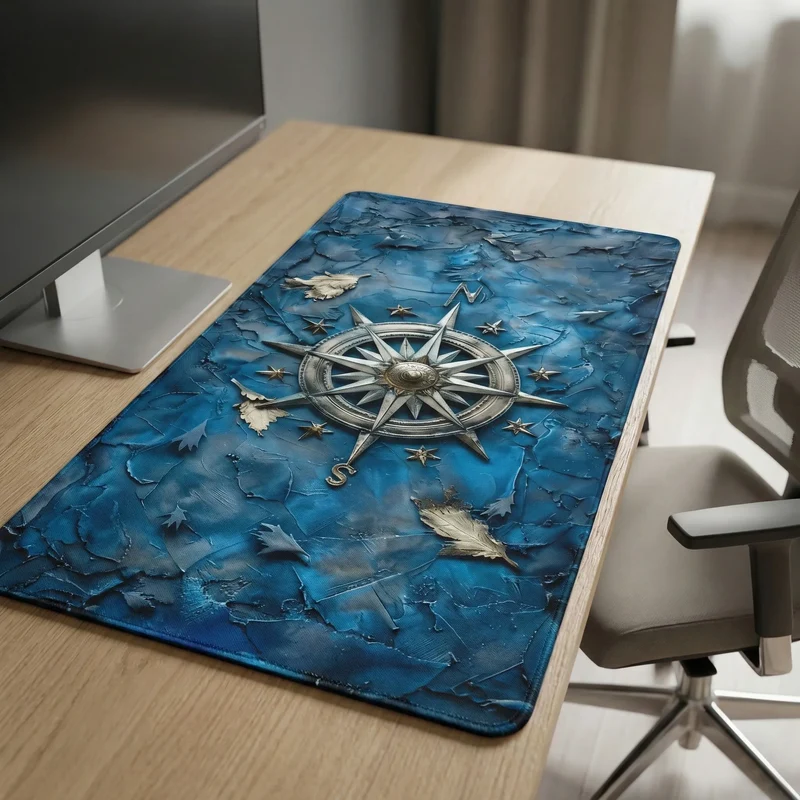 XXL Fantasy Mouse Pad — Boreal Odyssey, Compass Rose | PopMyPad