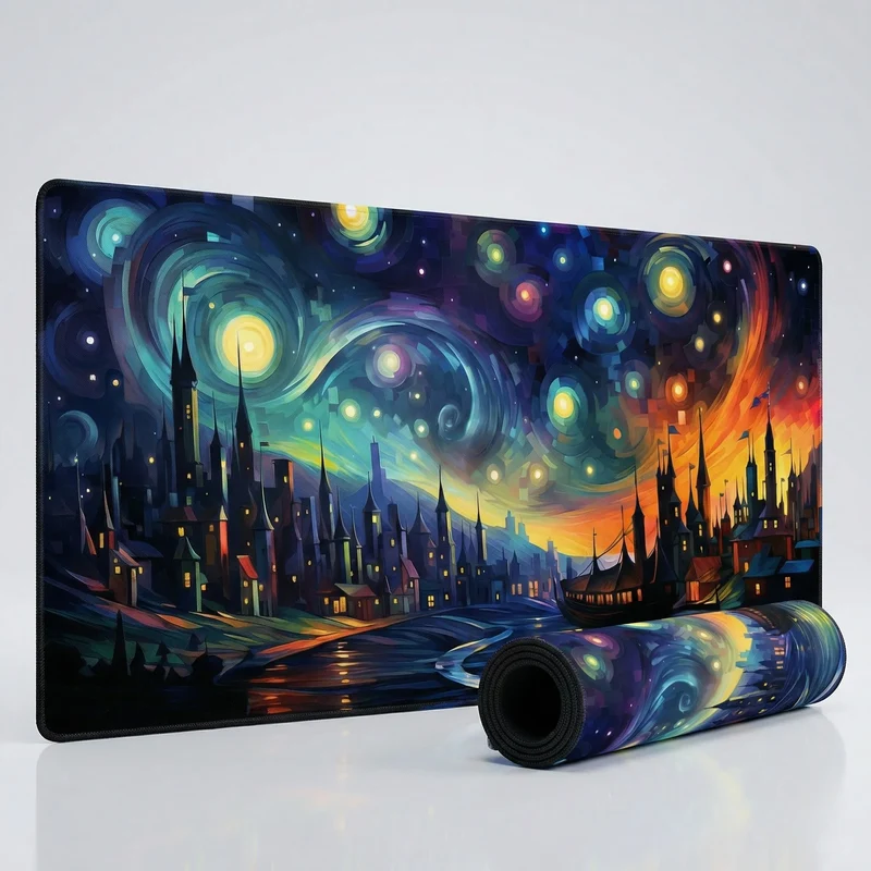 XXL Fantasy Mouse Pad — Starlit Dream City | PopMyPad
