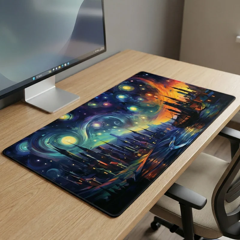 XXL Fantasy Mouse Pad — Starlit Dream City | PopMyPad