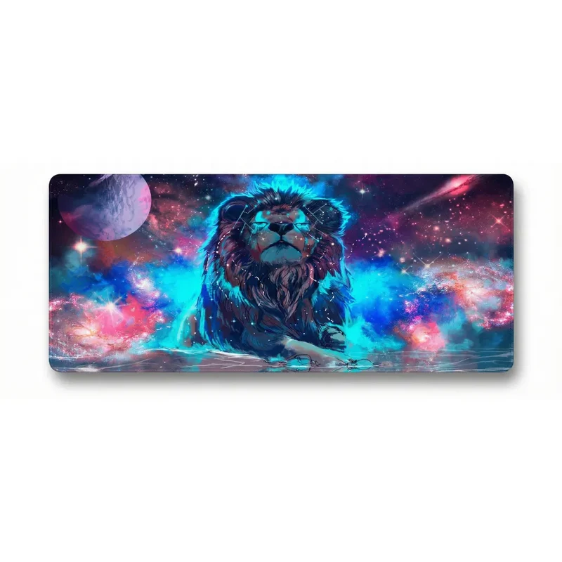XXL Fantasy Gaming Mouse Pad — Cosmic Lion & Nebula | PopMyPad