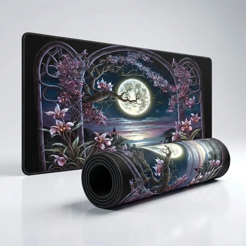 XXL Fantasy Mouse Pad — Moonlit Stone Arch | PopMyPad