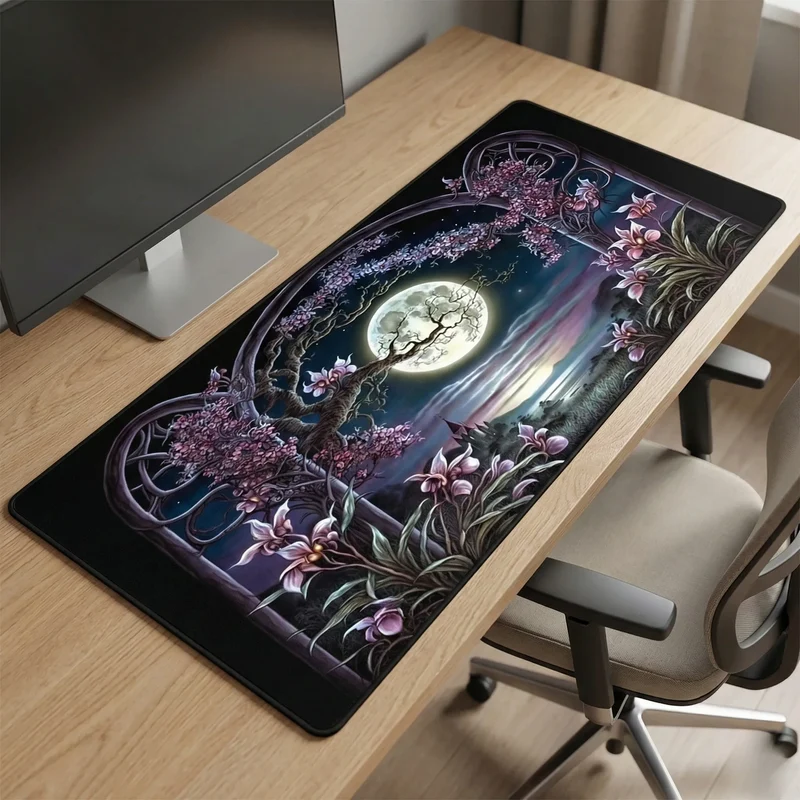 XXL Fantasy Mouse Pad — Moonlit Stone Arch | PopMyPad