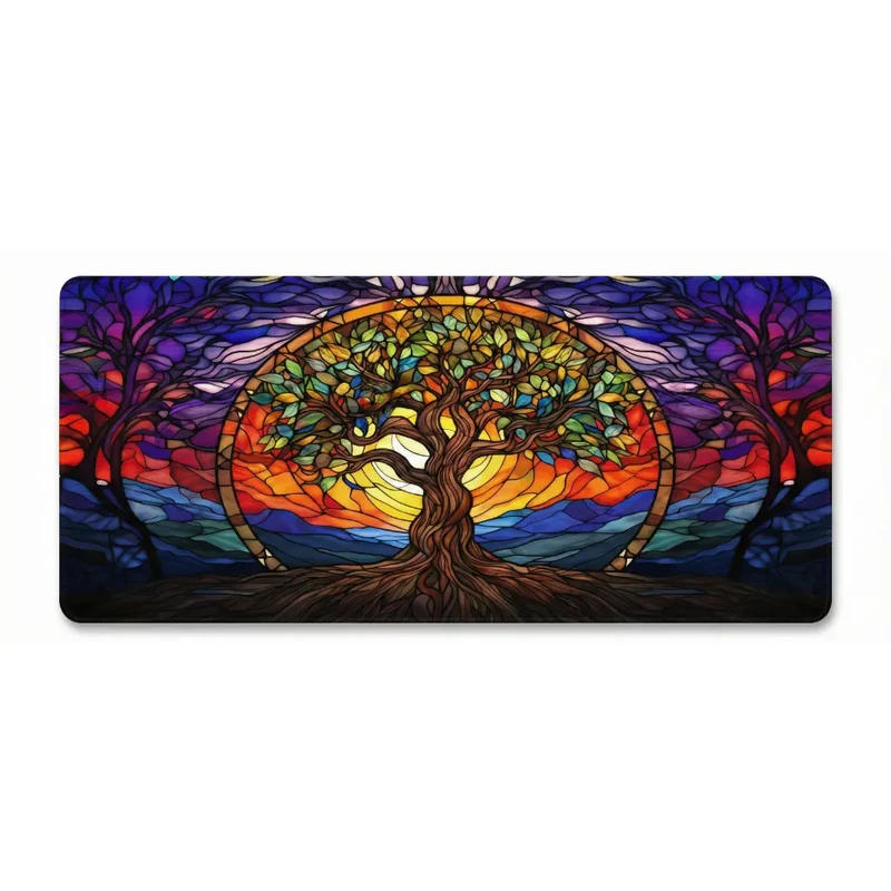 XXL Fantasy Mouse Pad — Stained-Glass Tree of Life | PopMyPad