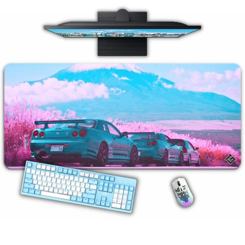 Tapis de Souris "Voiture japonaises face au Mont Fuji"