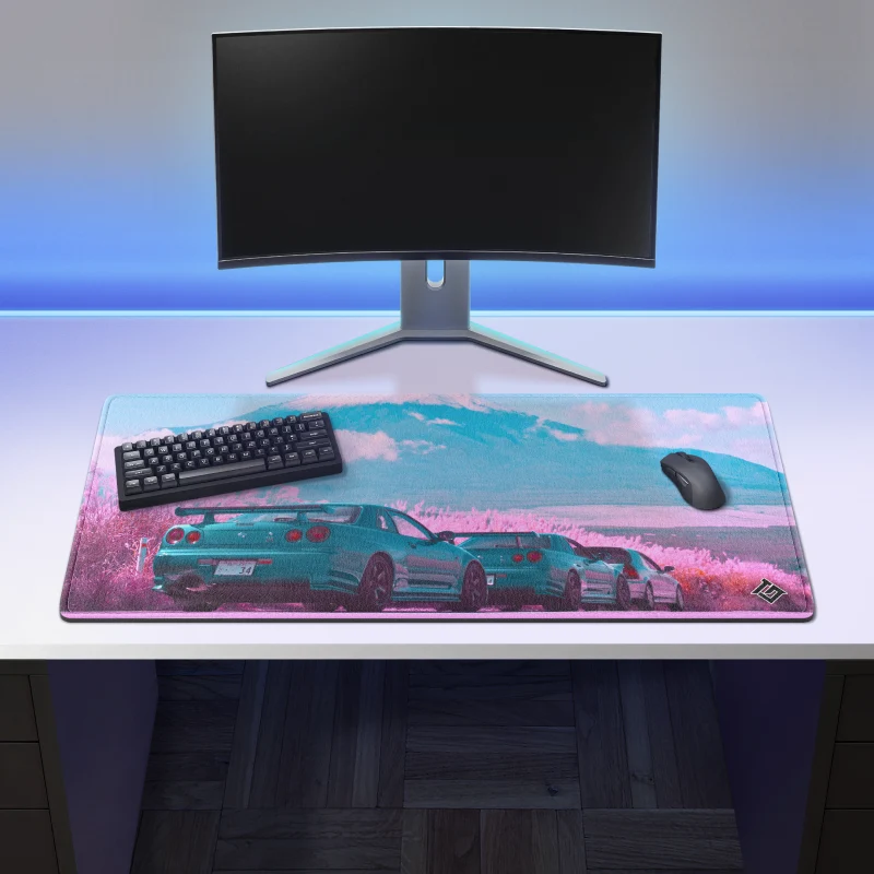 Tapis de Souris "Voiture japonaises face au Mont Fuji"