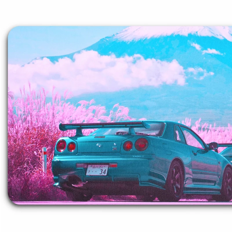 Tapis de Souris "Voiture japonaises face au Mont Fuji"