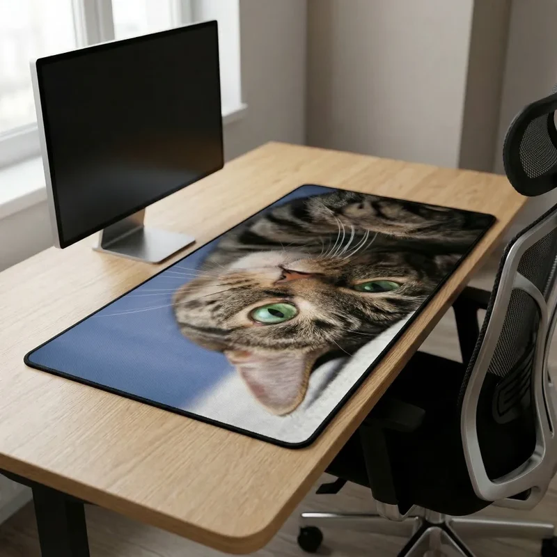 XXL Cat Mouse Pad — Feline Gaze, Hyper-Realistic Edition | PopMyPad