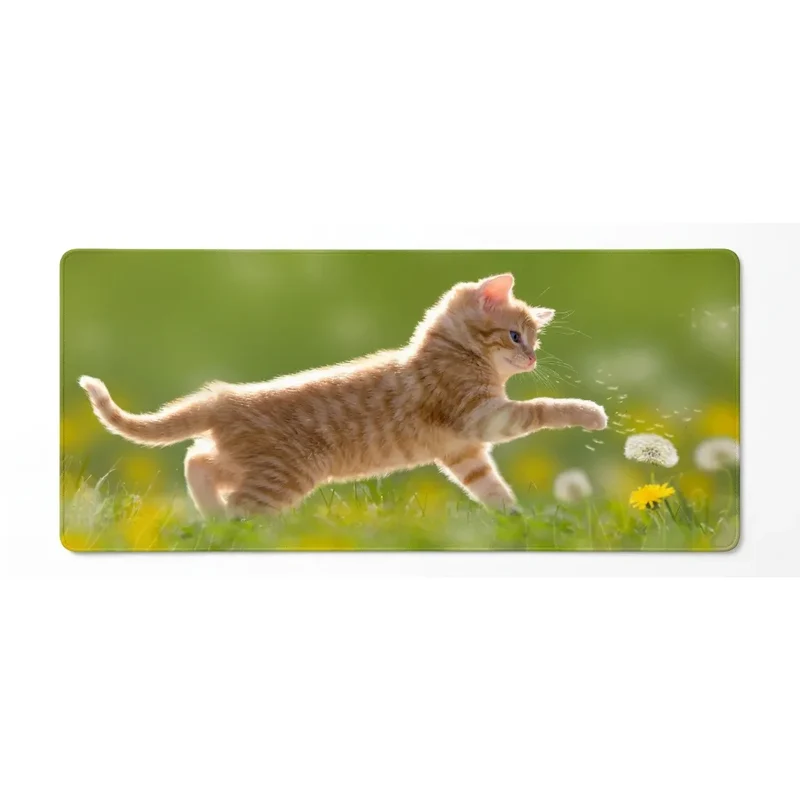 XXL Cat Mouse Pad — Ginger Kitten in the Dandelions | PopMyPad
