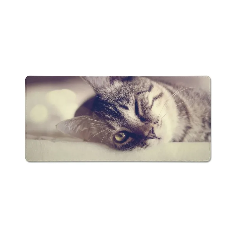 XXL Cat Mouse Pad — Green Eye and Whiskers Close-Up | PopMyPad